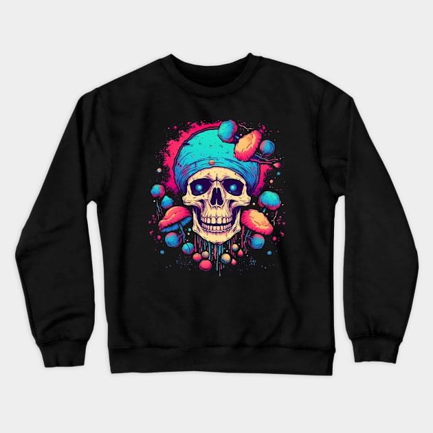 Shamanistic Planetarian Skull Crewneck Sweatshirt by TOKEBI